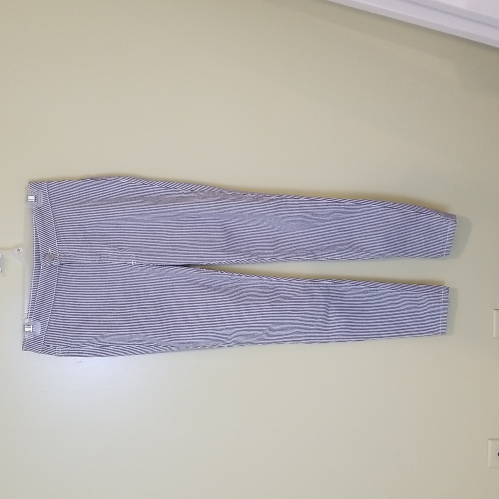 Free People High Waist Blue and White Stripe Pants Size 28